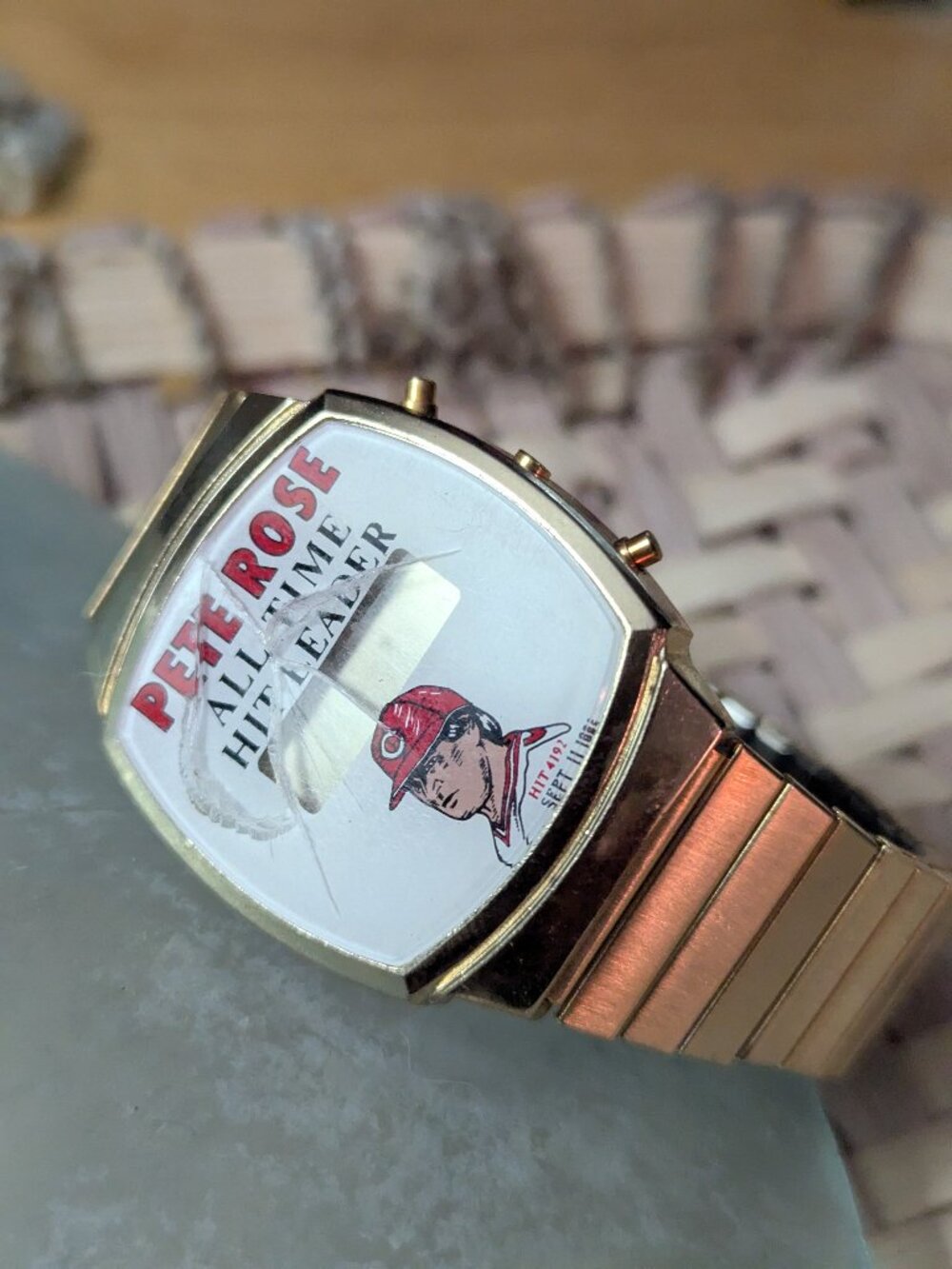 Vintage Pete Rose "All Time Hit Leader" Cincinnati Reds Digital LCD Watch